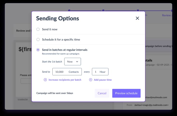 Fragmented scheduling