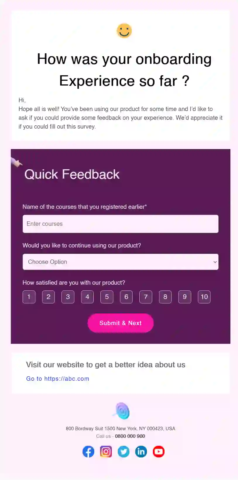 Free CSAT Survey Email Template