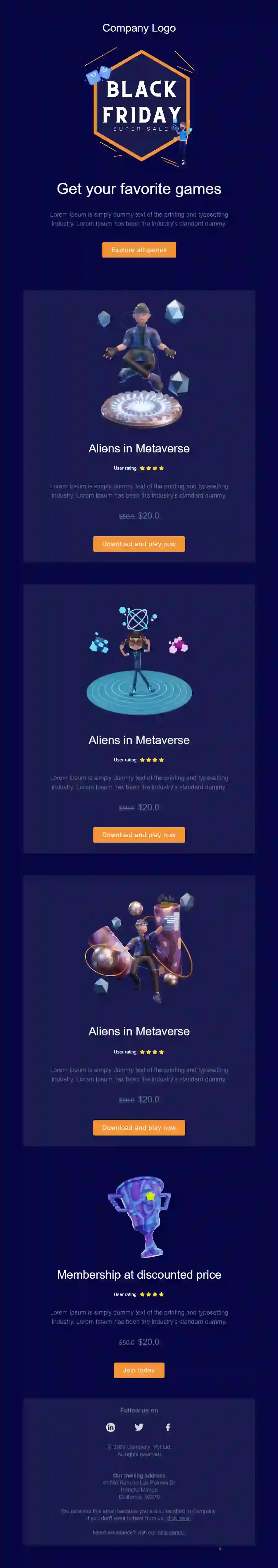 Free Black Friday Sale Email Template