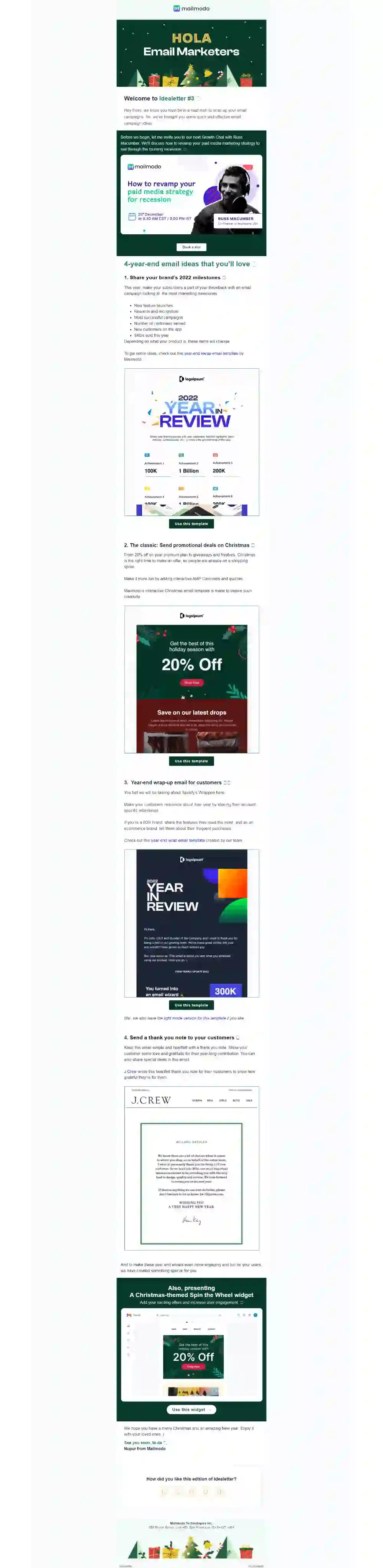 Free Christmas Email Newsletter Template