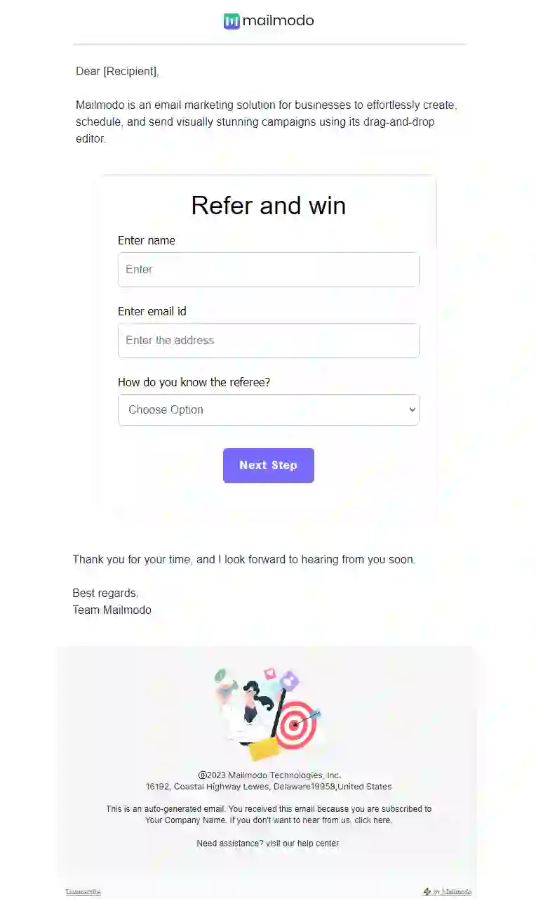 Free Business Referral Email Template