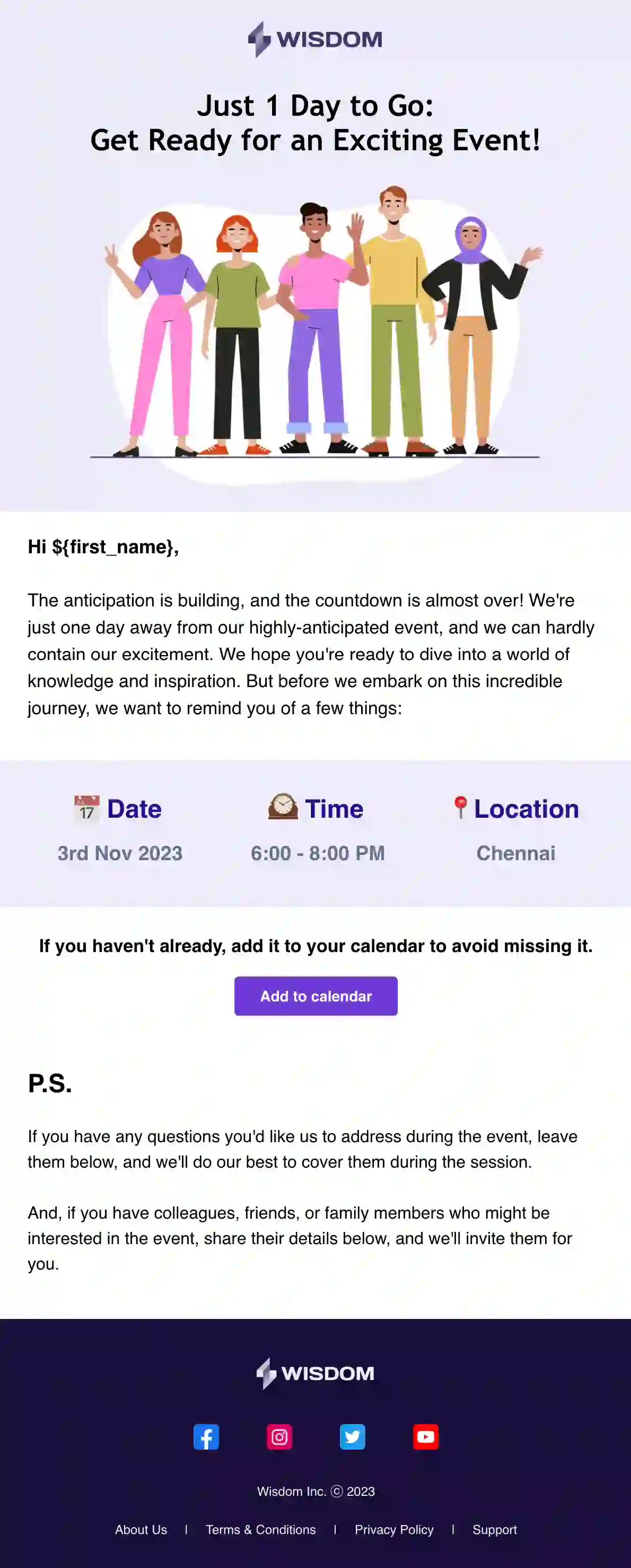 Free Event Reminder Email Template
