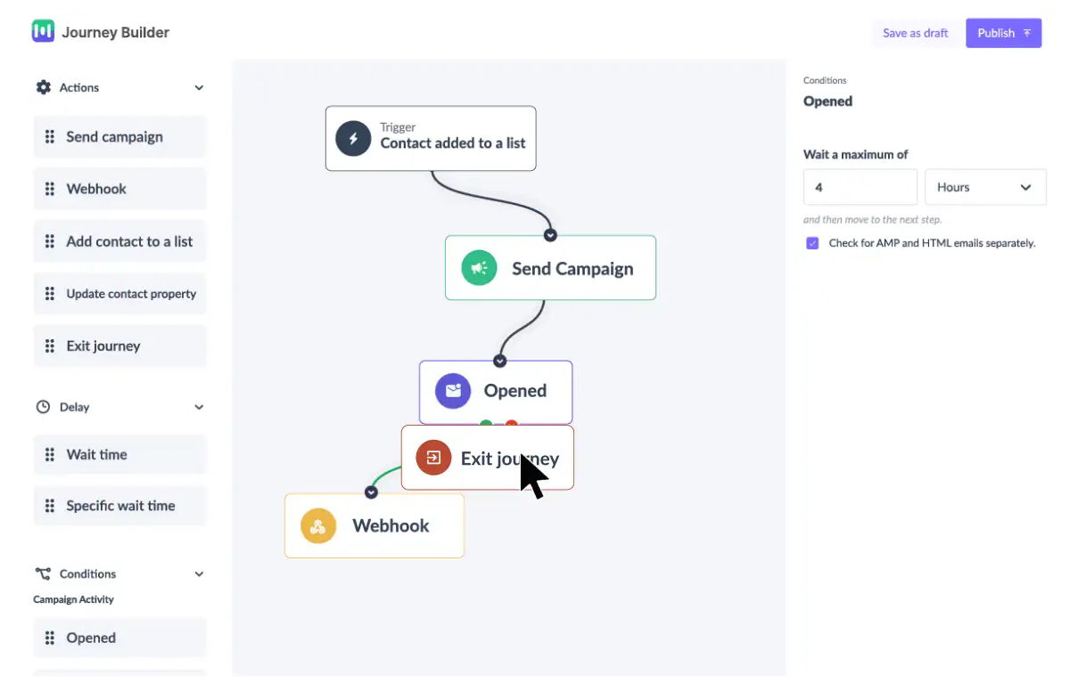 Email journey builder and healthcare AMP email forms