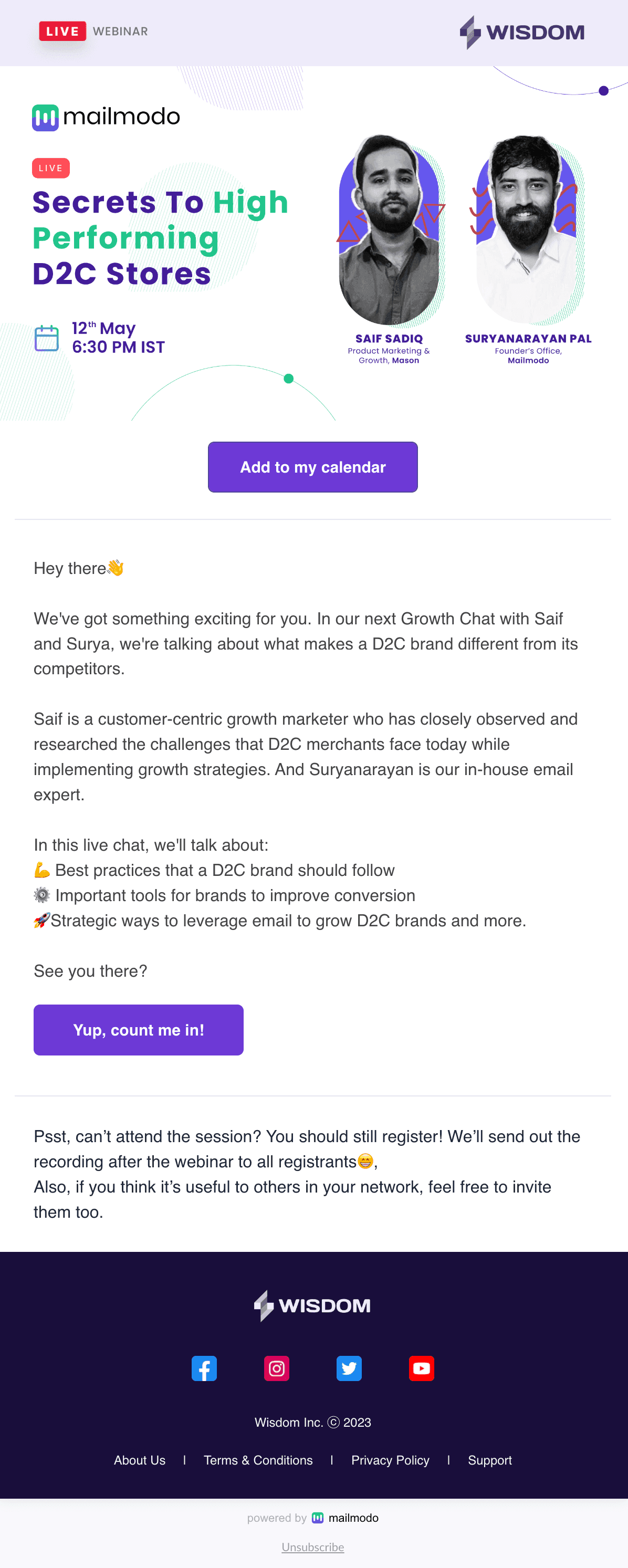 Free Webinar Invitation Email Template